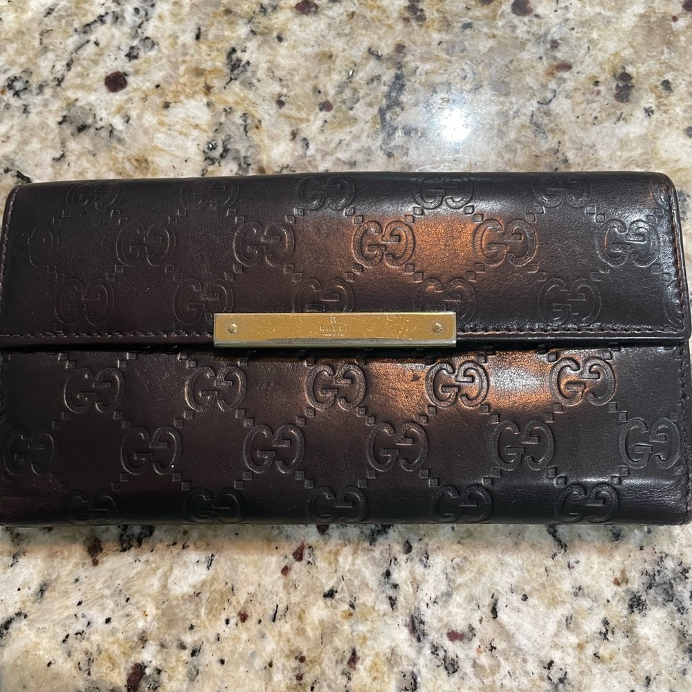 Gucci GG Dark Chocolate Brown Long Wallet